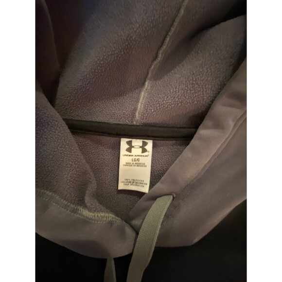 Under Armour Size Large Hoodie Shirt Black & Gray Sweatshirt Pullover - Picture 6 of 6